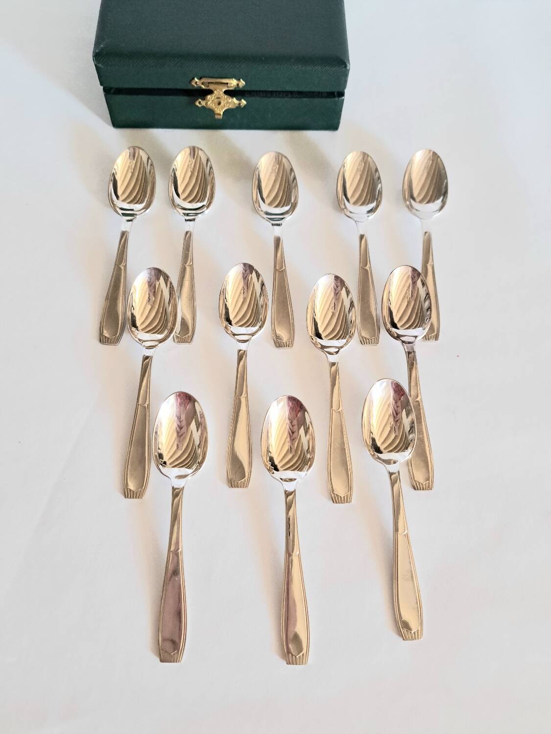 12 small mocha spoons. Christofle Paris.