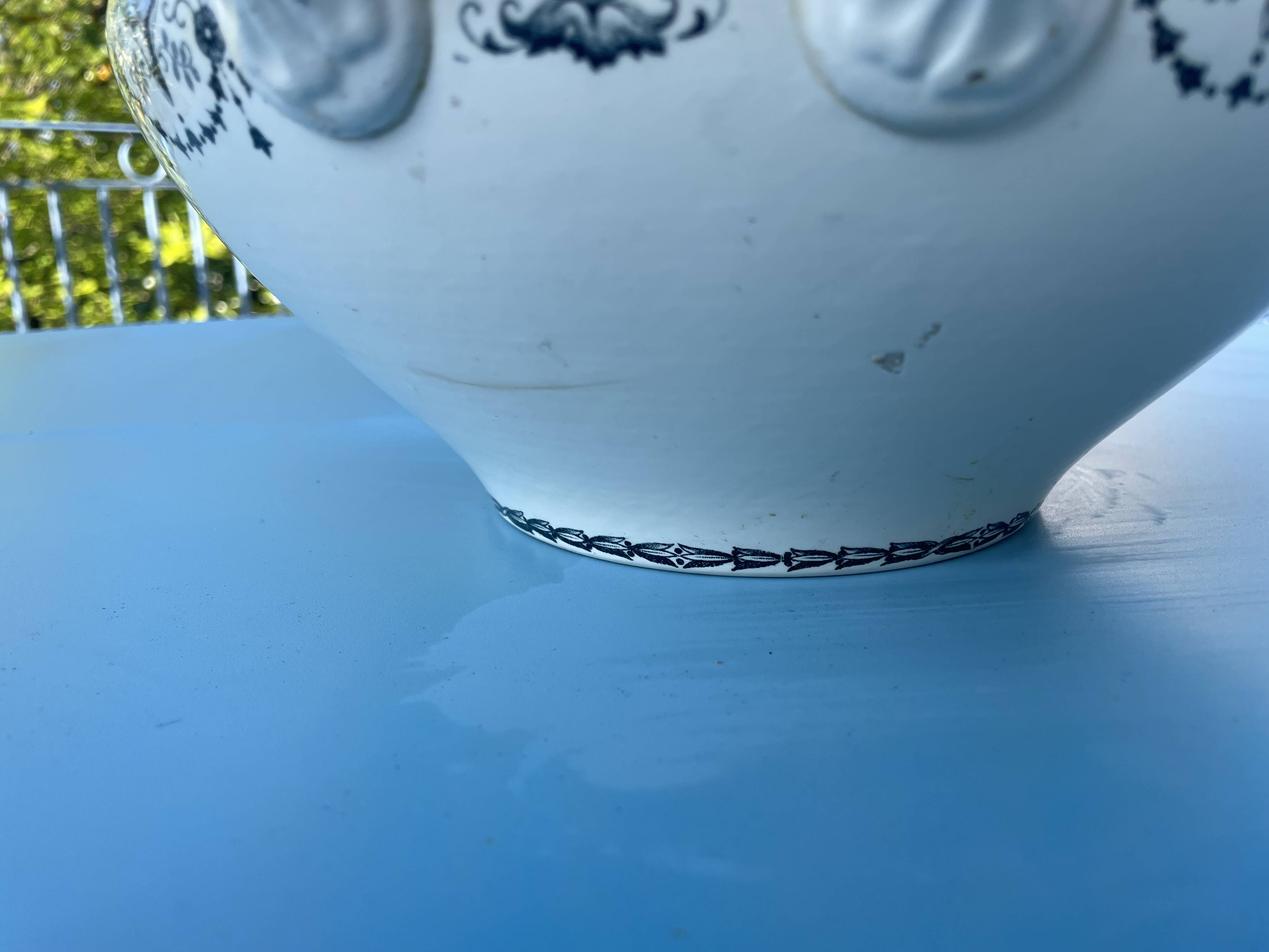 Soupière ronde modèle Primerose oiseaux demi porcelaine Badonviller