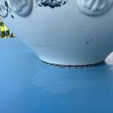 Round soup tureen, Primerose model, birds, half porcelain, Badonviller