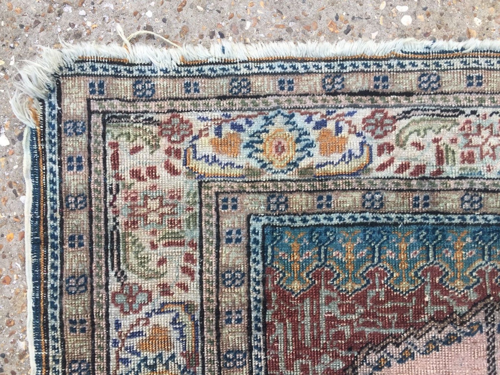 Antique Turkish Silk Rug 128x79cm Tribal Boho vintage old