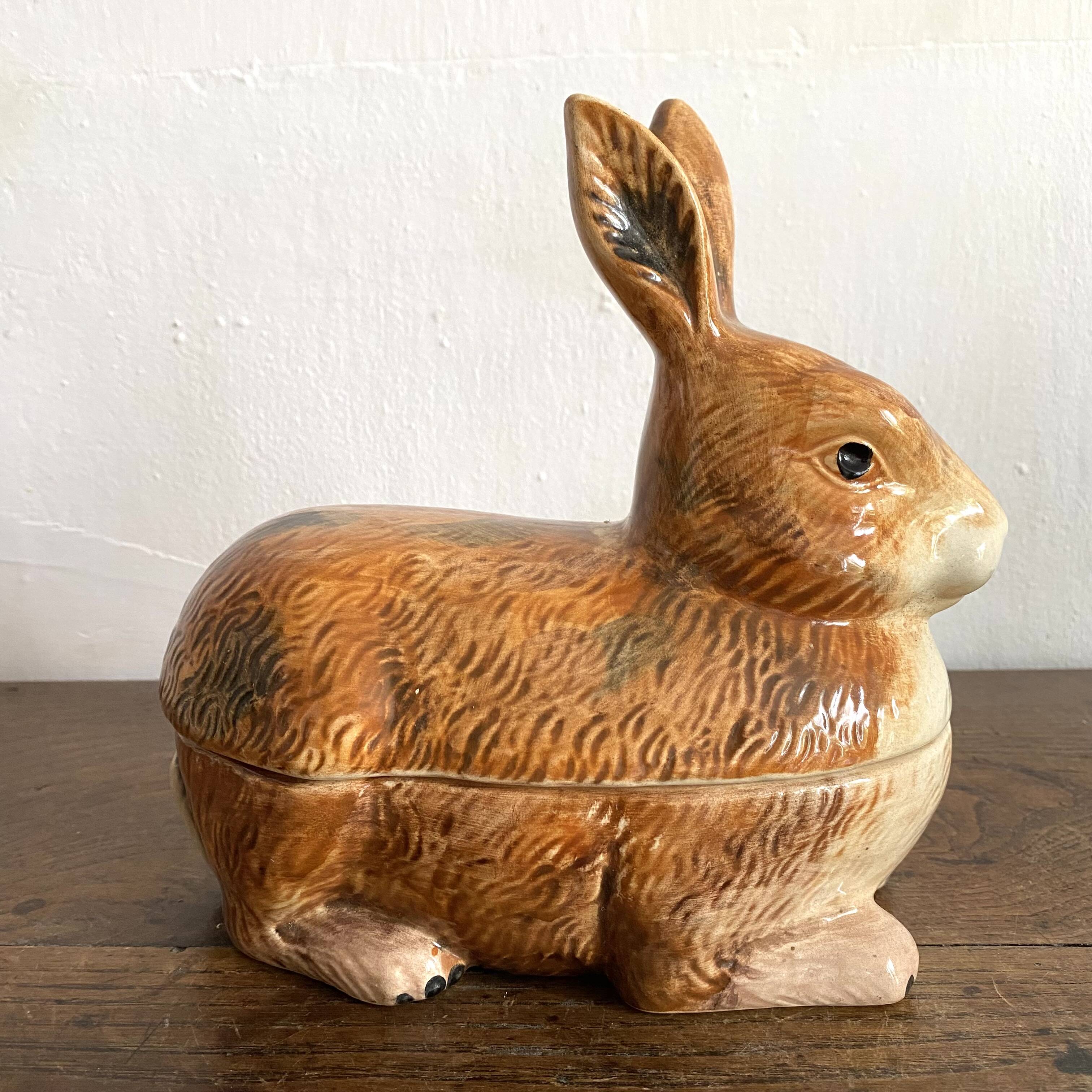 Ceramic rabbit, zoomorphic terrine