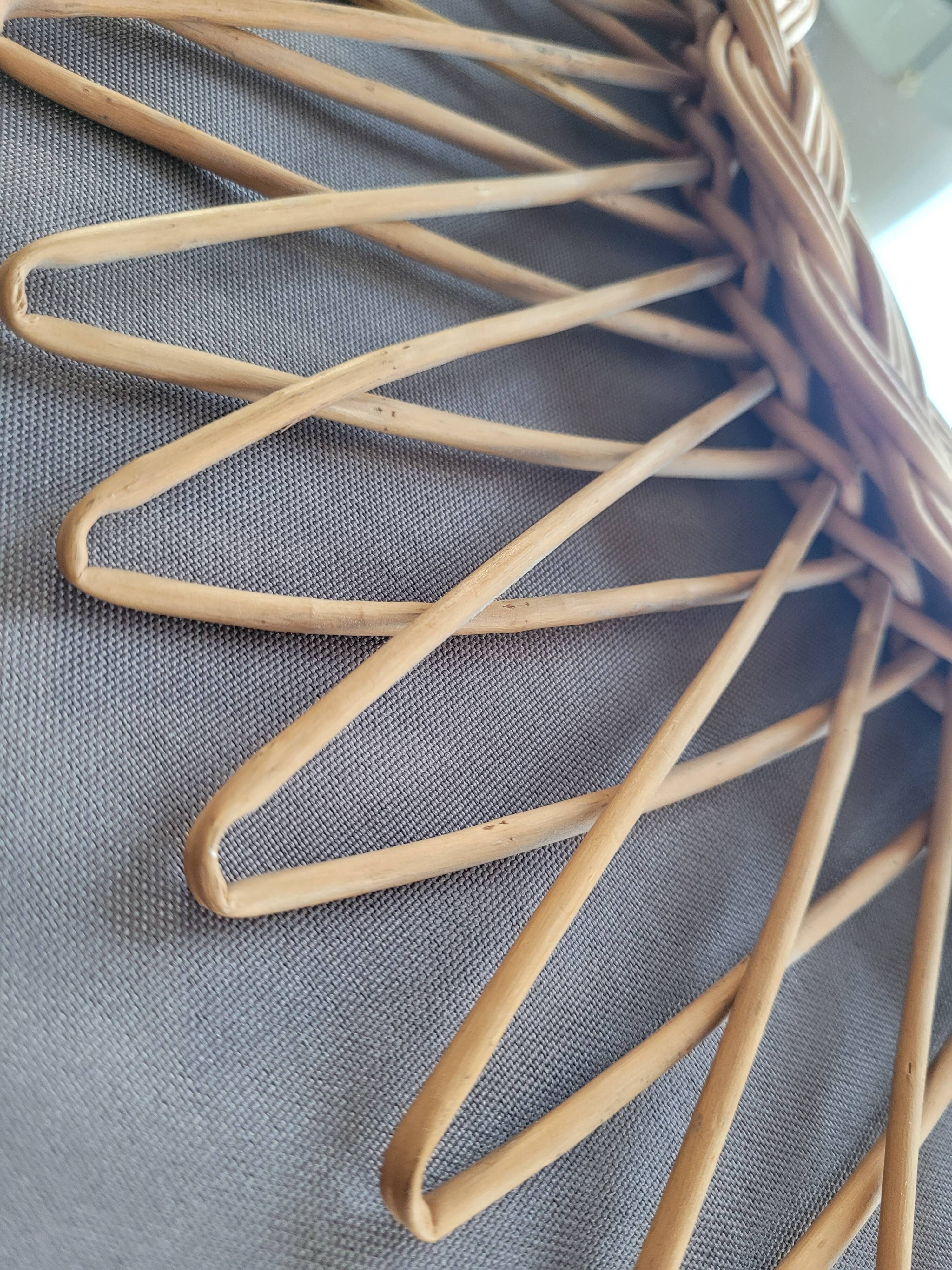 Rattan and wicker mirror from the 1970s 50cm