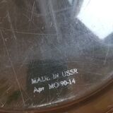 Large oval tray vintage metal hand-painted metal pattern flowers made in ussr numbered