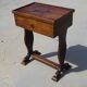 Bolster or end table with drawer, patina
