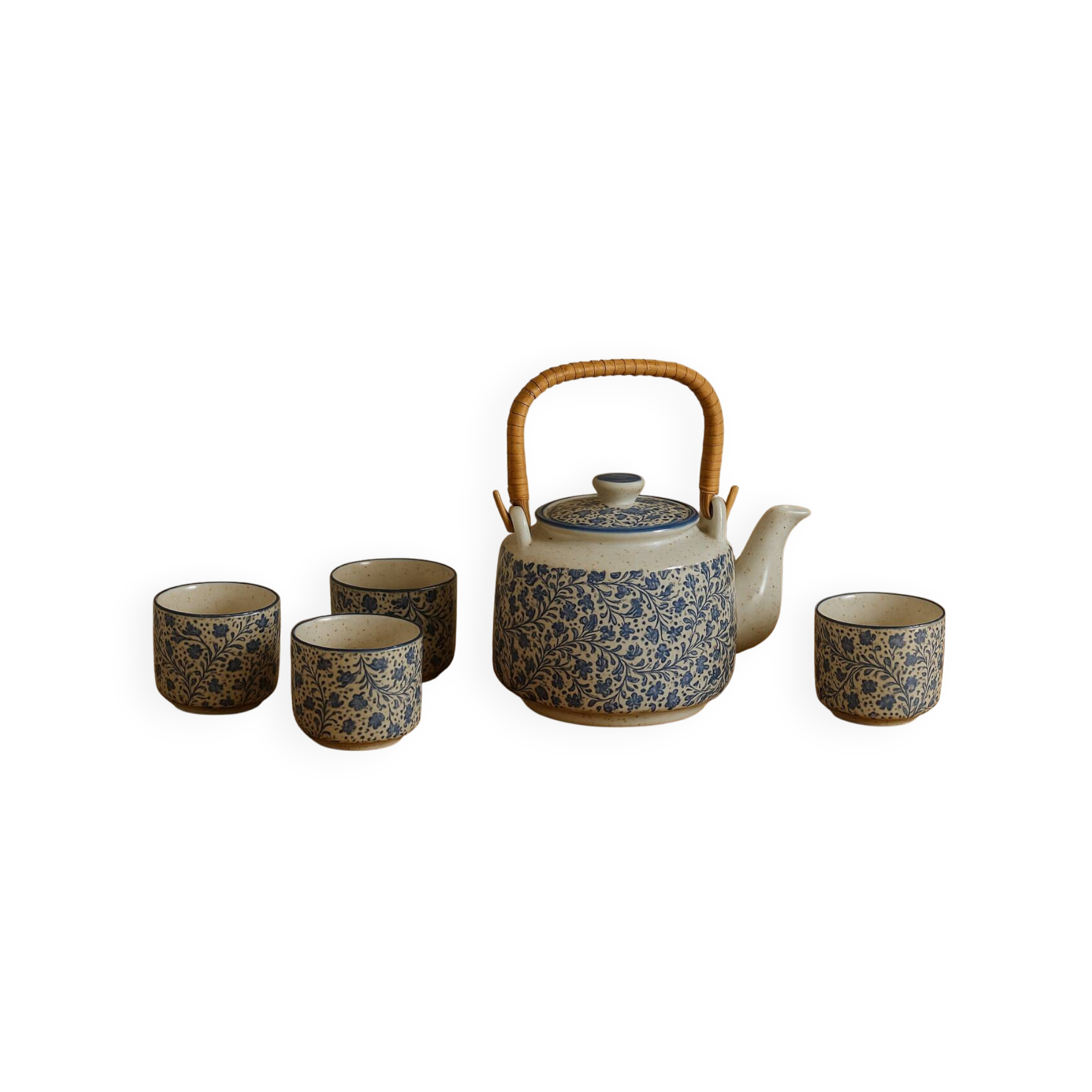 Vintage Japanese Tea Set - Teapot + 4 Matching Cups