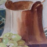 Tableau ancien aquarelle aux raisins