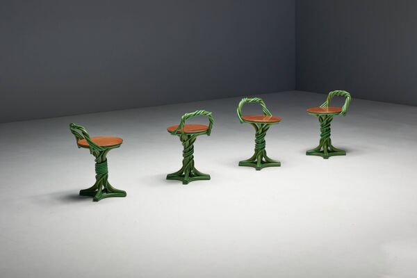 Tabourets fantaisistes en forme de vigne, France, fin du XXe siècle