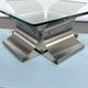 Coffee table in brushed steel 1970