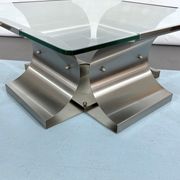 Coffee table in brushed steel 1970