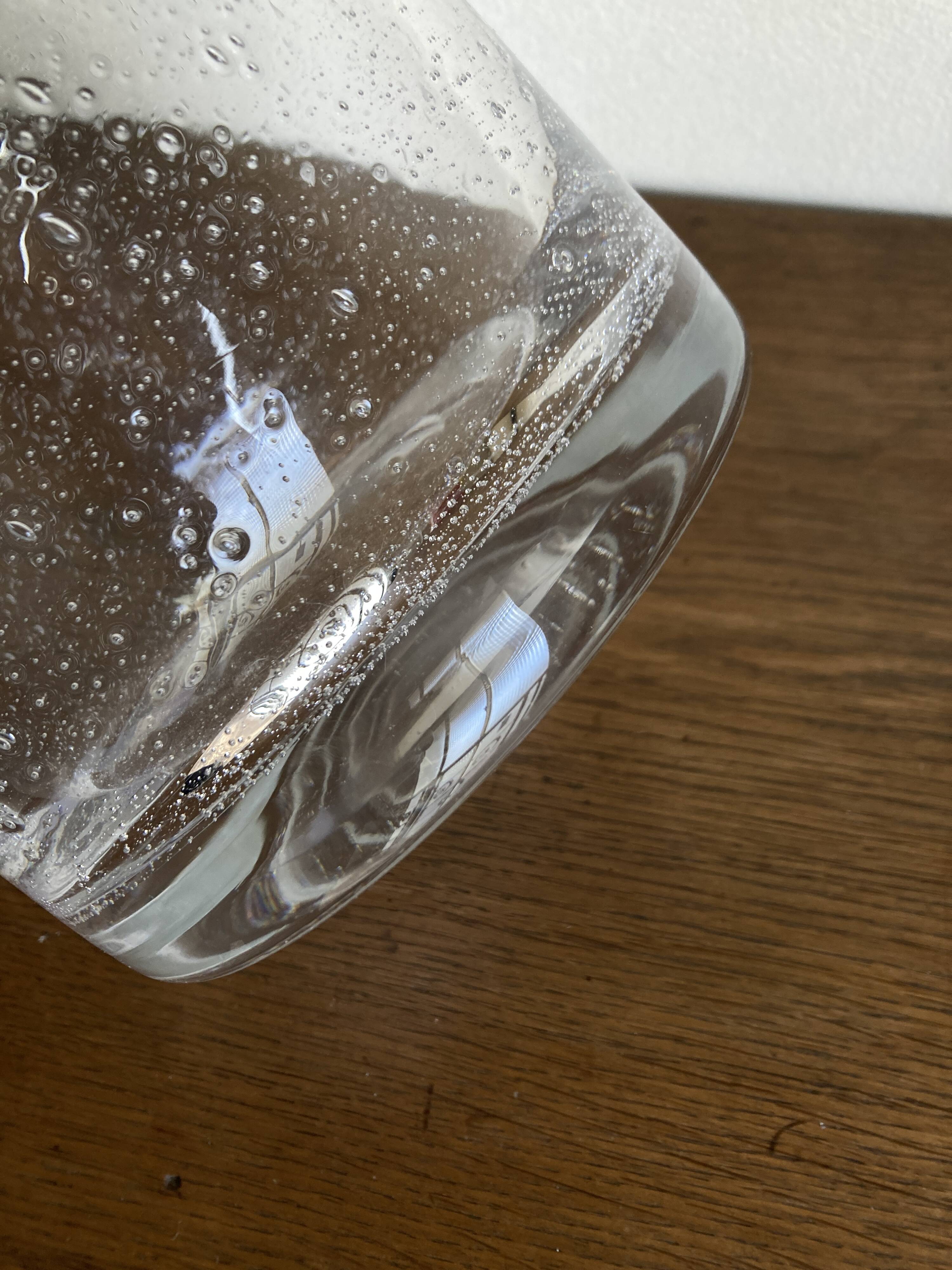 1970 XXXL vase in solid bubbled glass H33cm