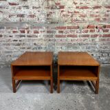 Vintage bedside tables in blond teak 1960
