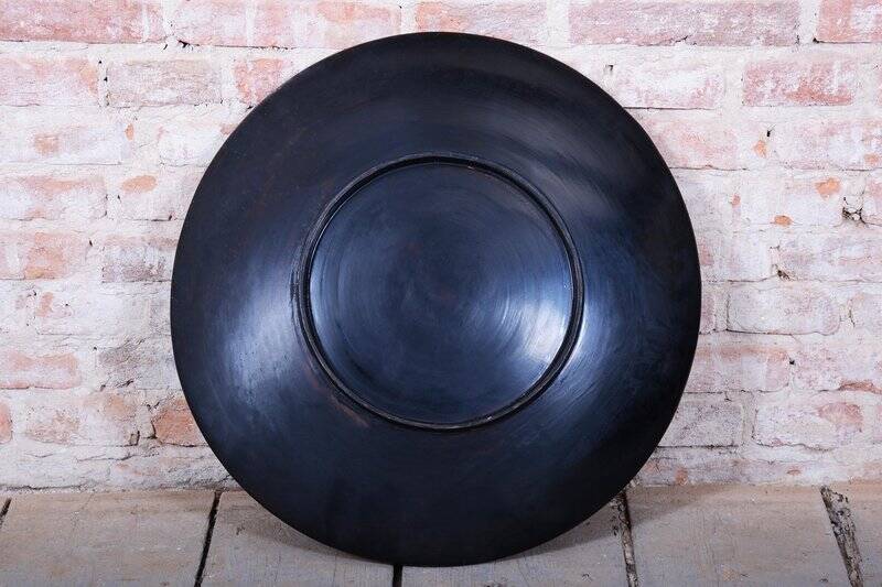 Asian Plate in Lacquered Wood, China, 1920s