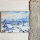 Ancient painting, winter landscape in Auvergne, signed, 20th century