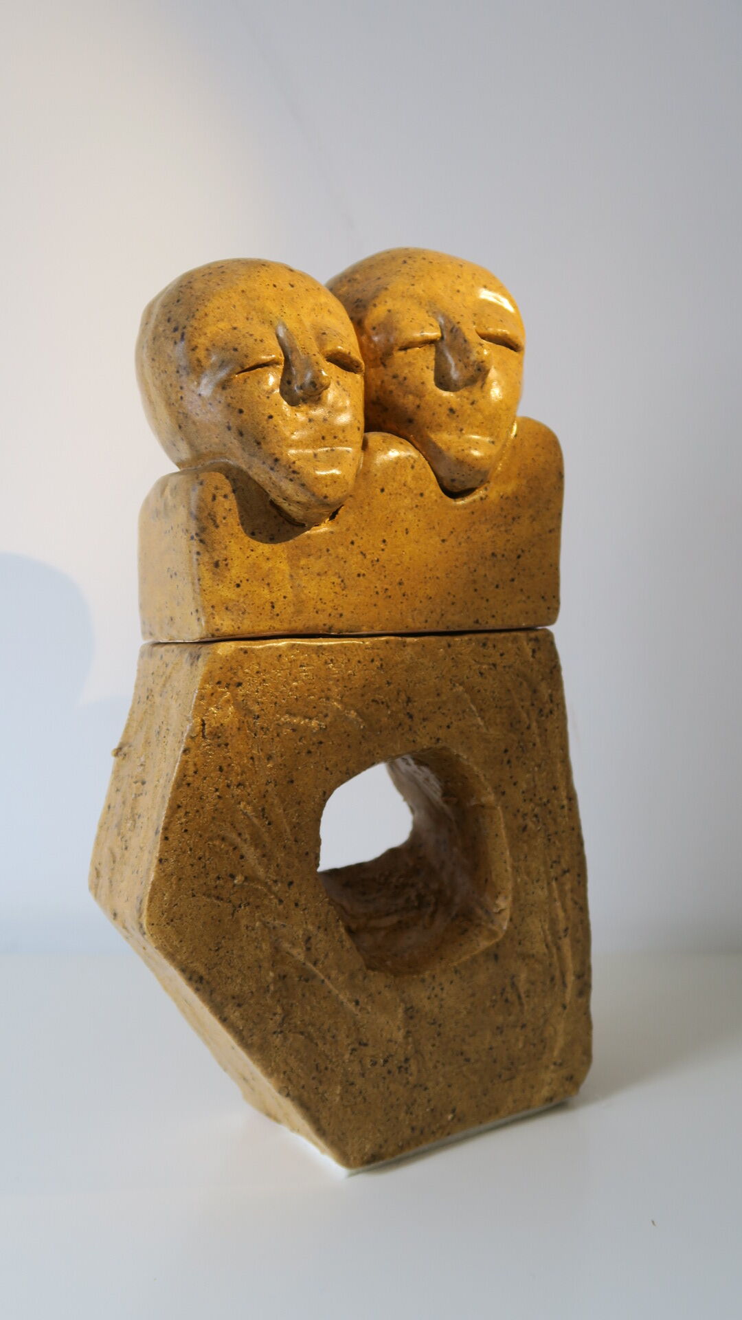 ceramic sculpture in two parts,