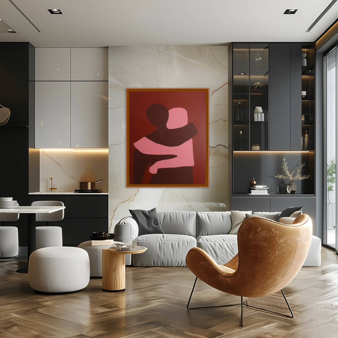 Painting on stretched canvas "can i hold you" 100x81cm