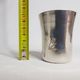 Ancient silver metal timbale engraved with rabbit motifs