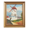 Painting „The Colourful Windmill”, Scandinavian design, 20th century, by Aage Verner Thrane
