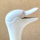 Carafe animalière grande oie en porcelaine blanche vintage années 80