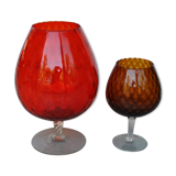 Pair of vases cut Empoli