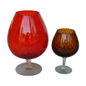 Pair of vases cut Empoli