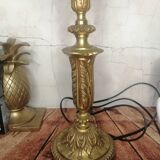 Lampe ancienne art déco en laiton avec globe étoile
