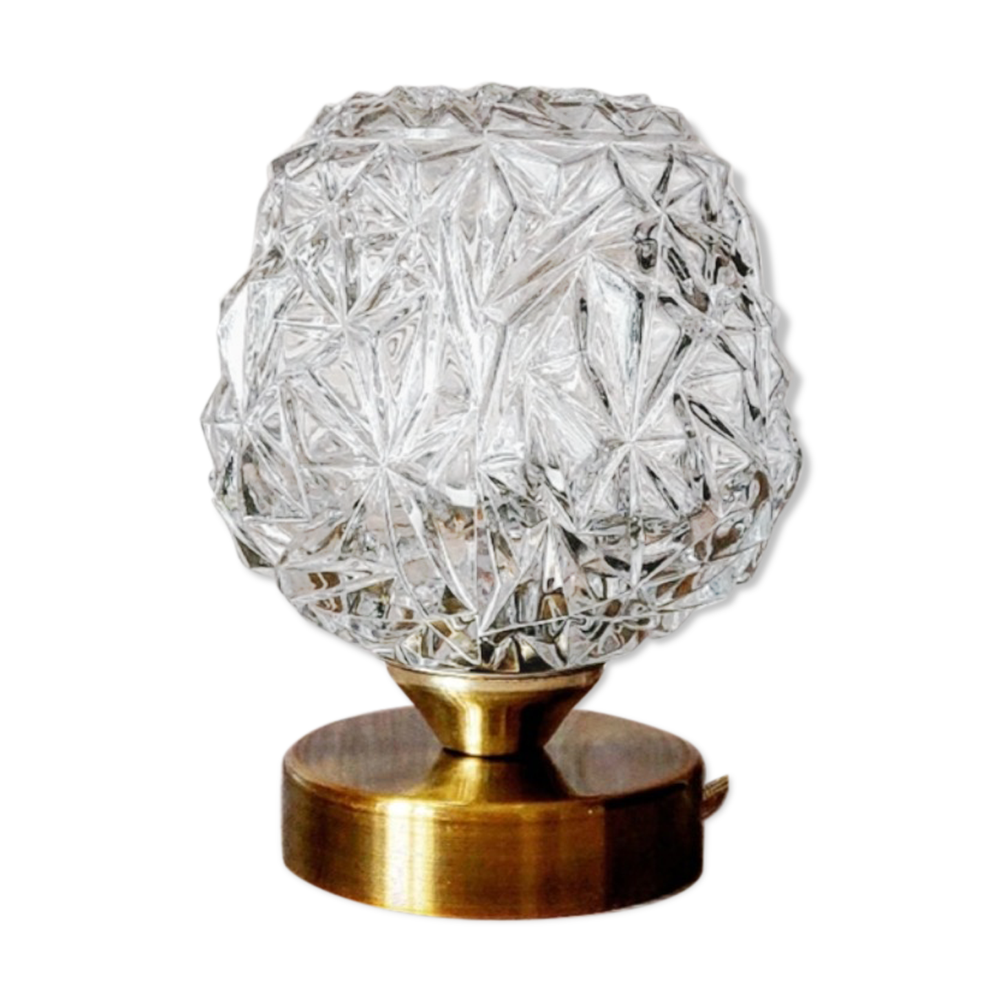 Vintage chiseled glass lamp