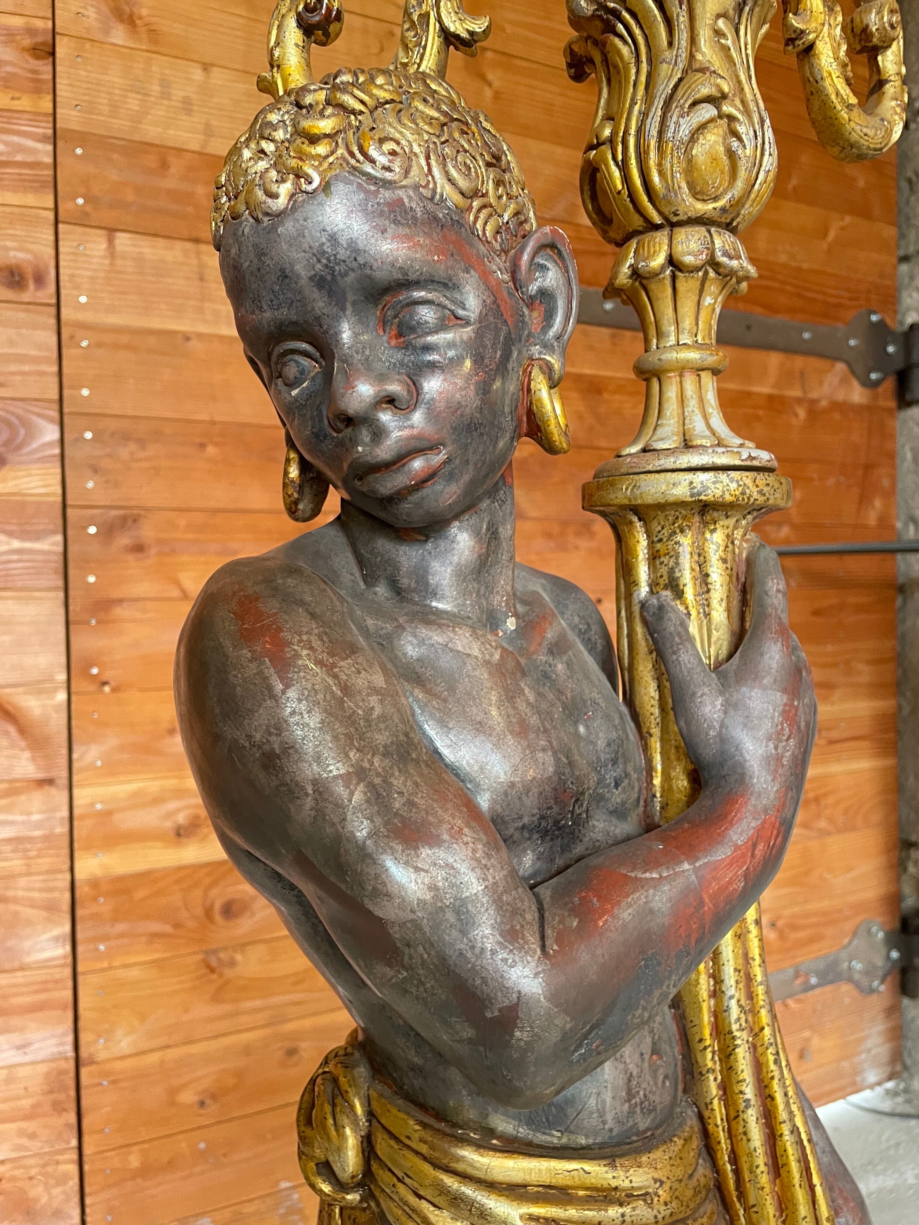 Nubian torch floor lamp