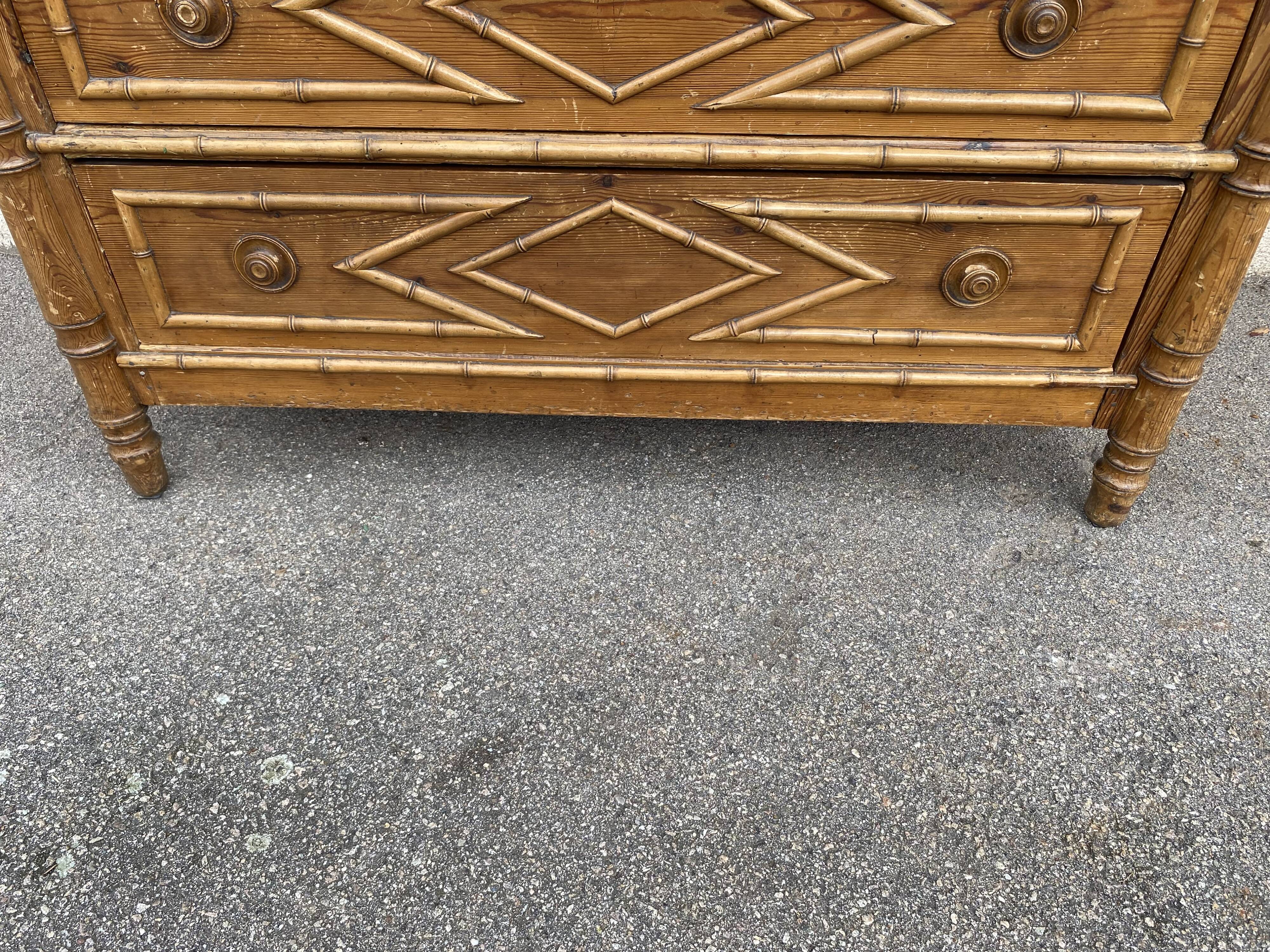 Bamboo chest of drawers