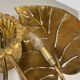 Golden metal "monstera" leaf wall light sconce, france, 1970s