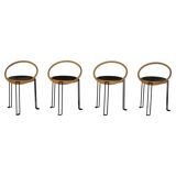Set of 4 sculptural dining chairs "Oblado" by Børge Lindau, modern Scandinavian, 1980.