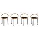 Set de 4 chaises de salle à manger sculpturales “Oblado” par Børge Lindau, moderne scandinave, 1980