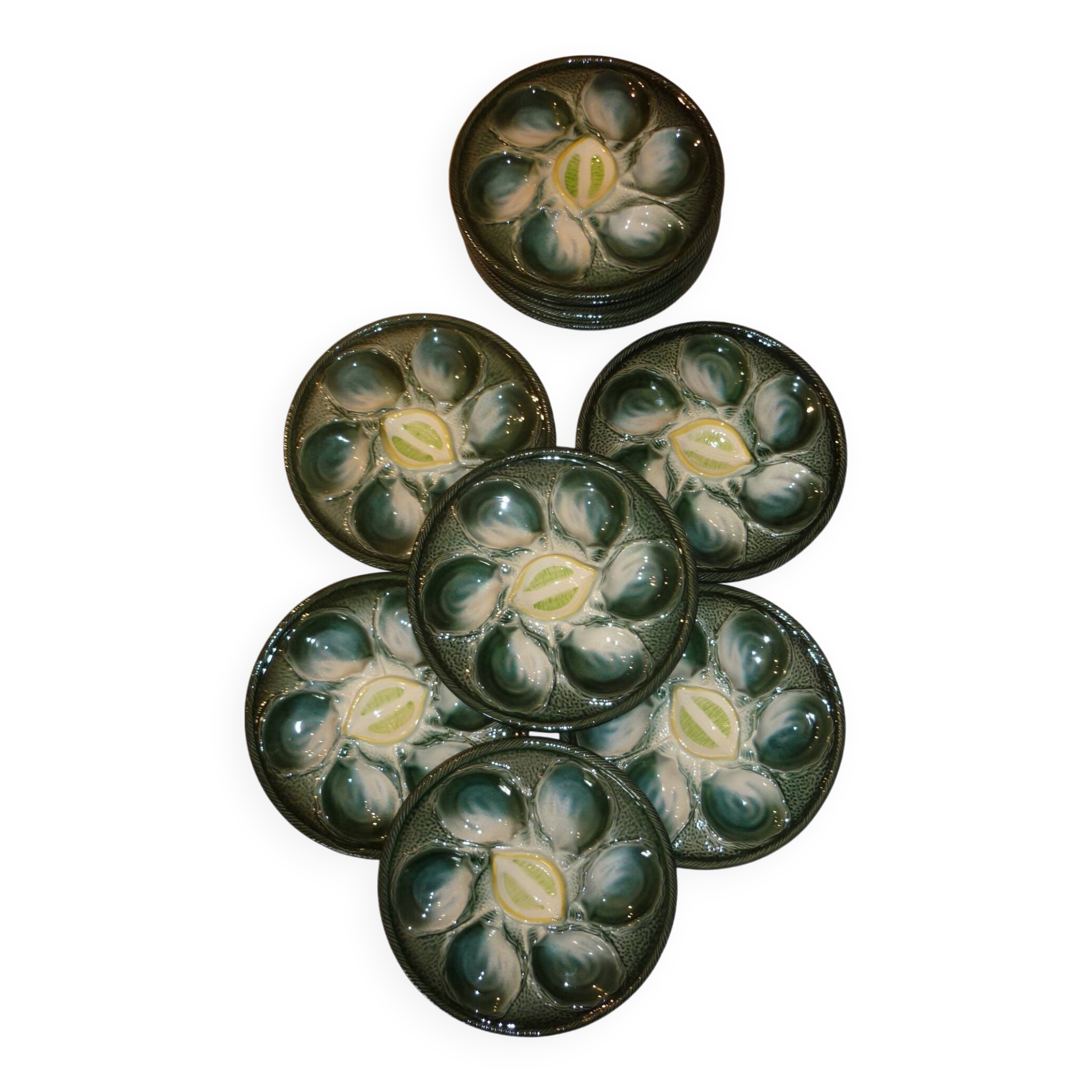 6 Saint Clément oyster plates 4589