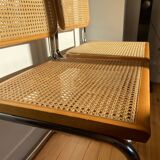 Paire de chaises cannées italiennes design Breuer