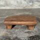 Small stool, teak footrest with short cut corners.