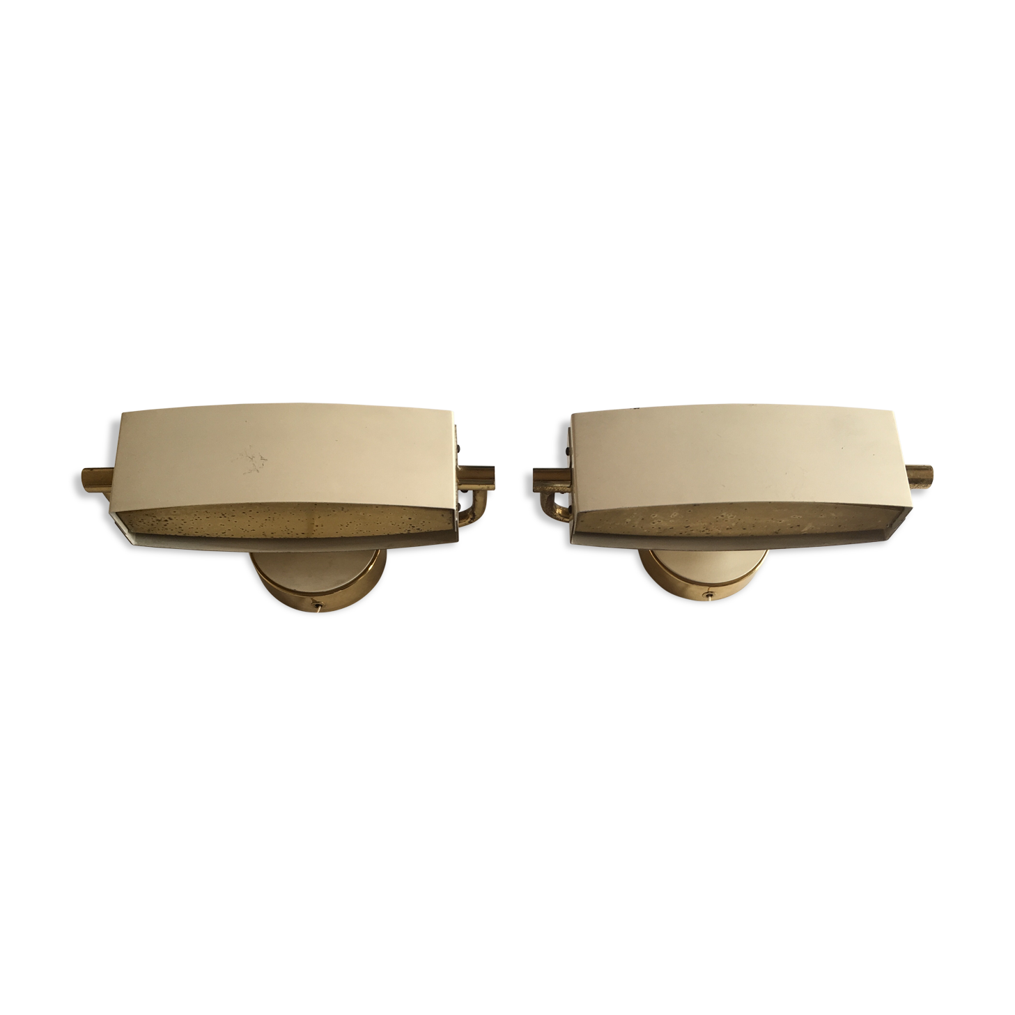 Pair of wall lamps of Jacques Biny brass, 60 years