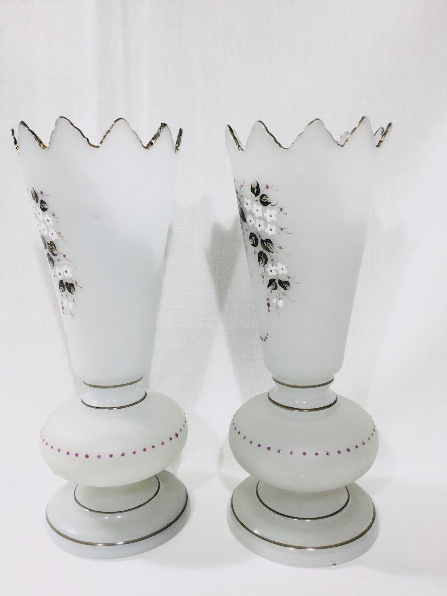 Pair of Vases In Opaline Napoleon III