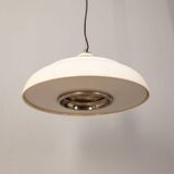 70s vintage chandelier in white metal Italian design