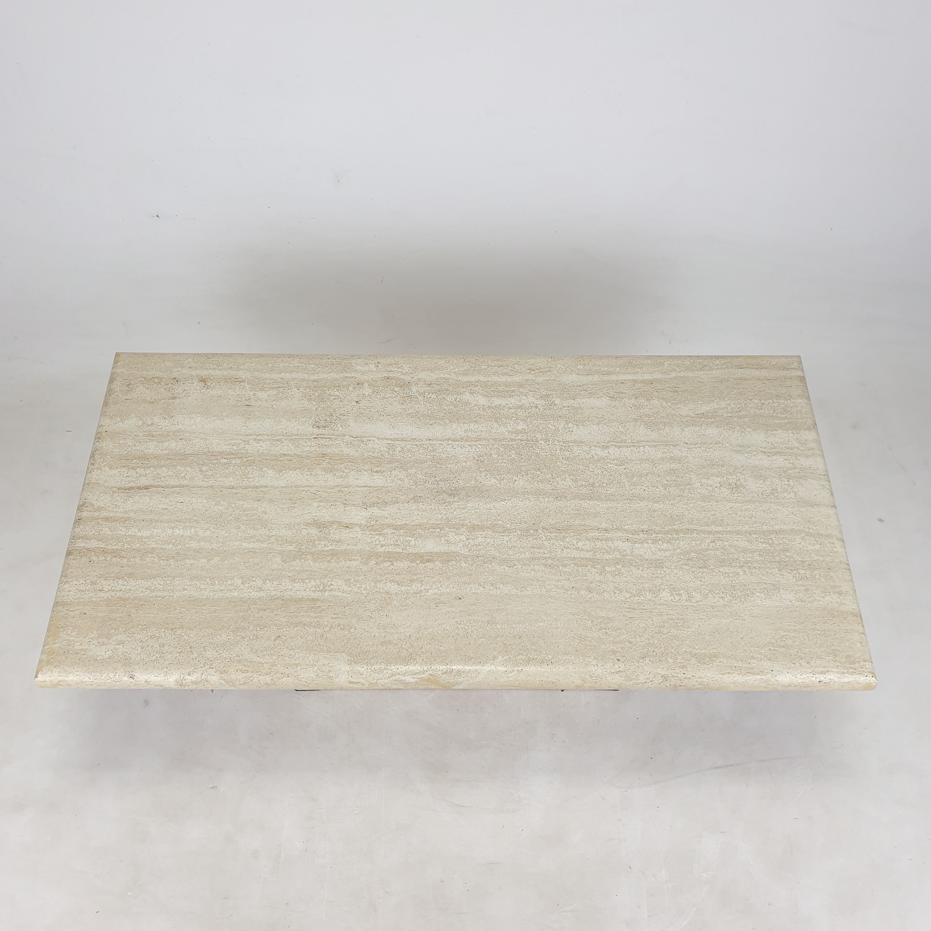 Italian travertine coffee table, 1980s