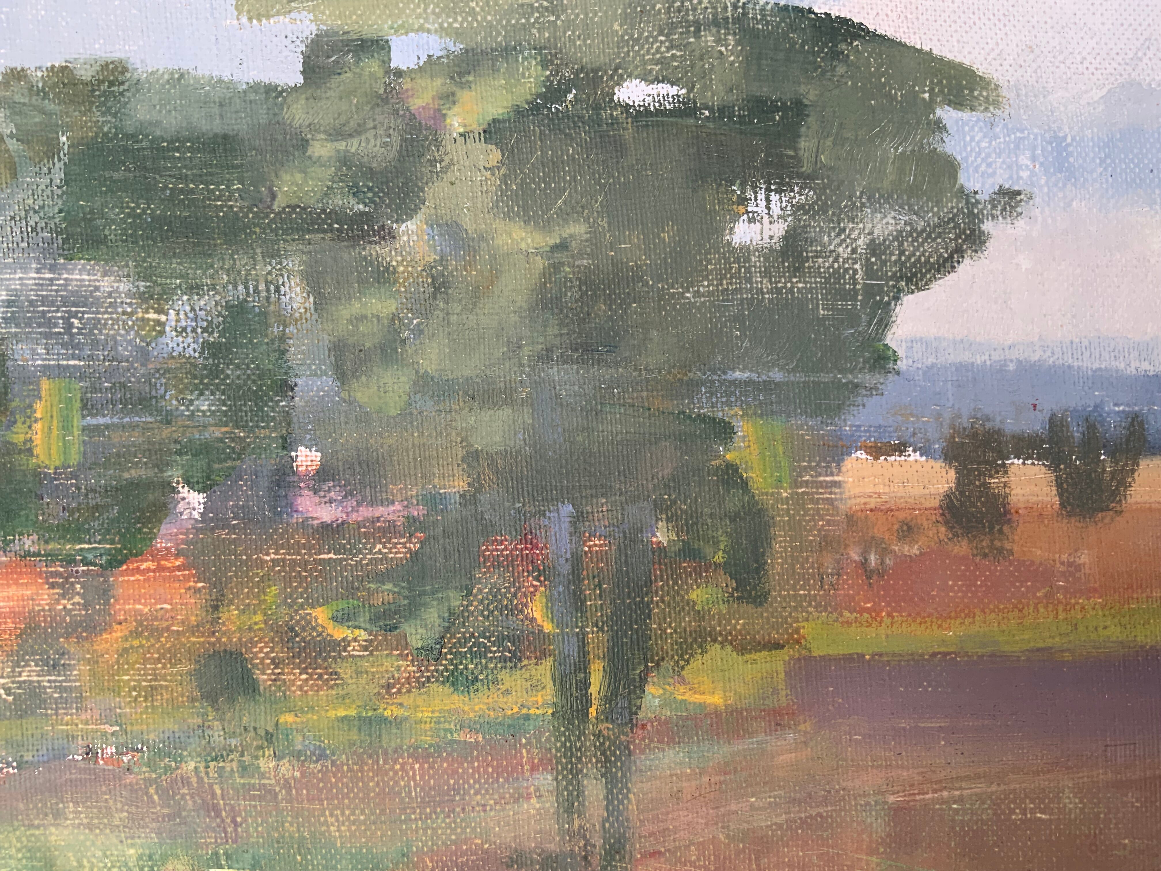 Swedish Modernist Landscape Oil Painting 1960s