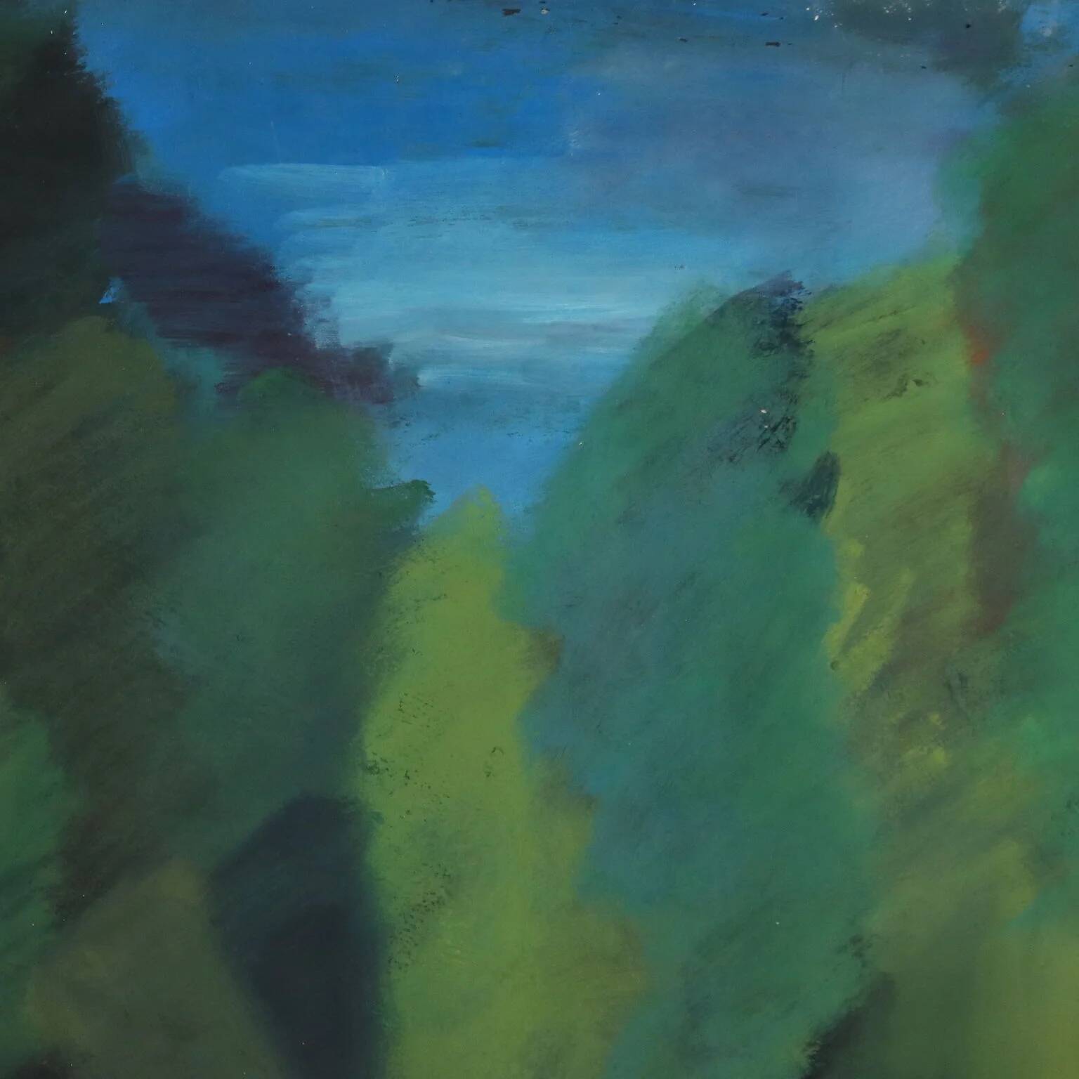 Modern painting signed by Gian Rodolfo D'Accardi "Ride in the Woods" 1955