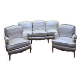 Salon canapé et paire de fauteuils de style Louis XV
