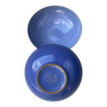 Set of 2 Montgolfier Blue Stoneware Deep Plates