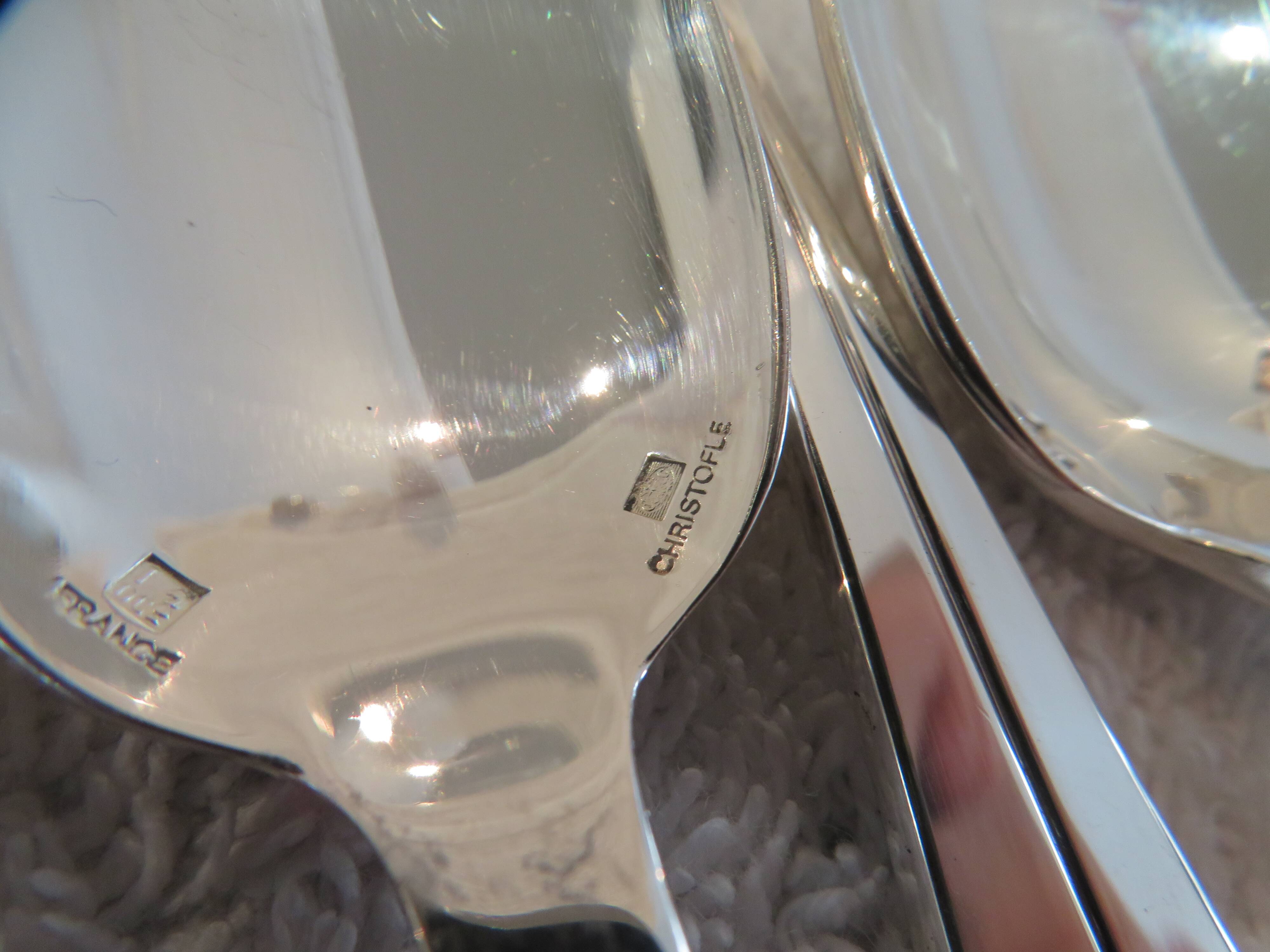 8 silver-plated teaspoons Christofle Atlantide 13.7cm