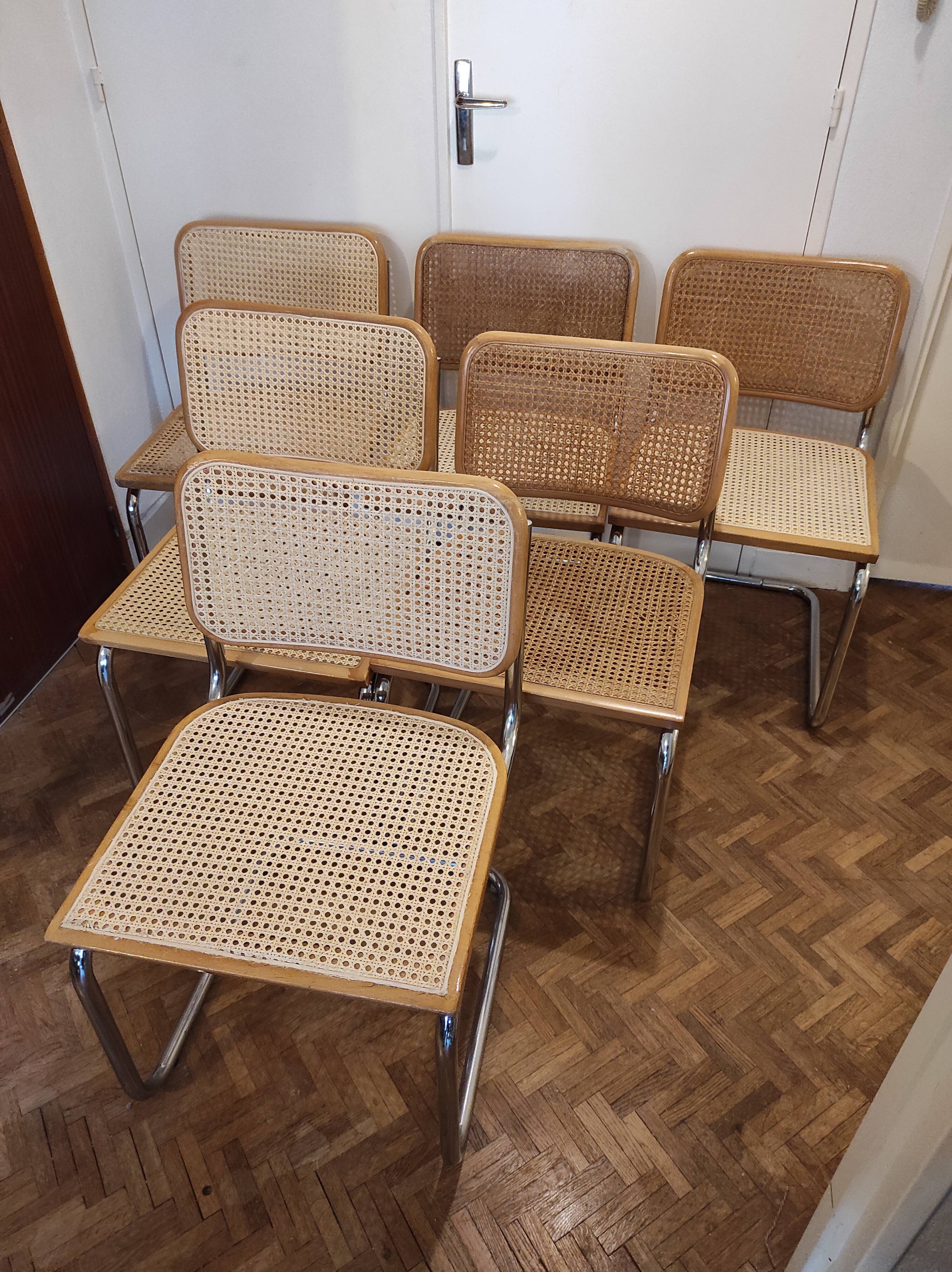 Lot of 6 chairs Breuer cesca b32