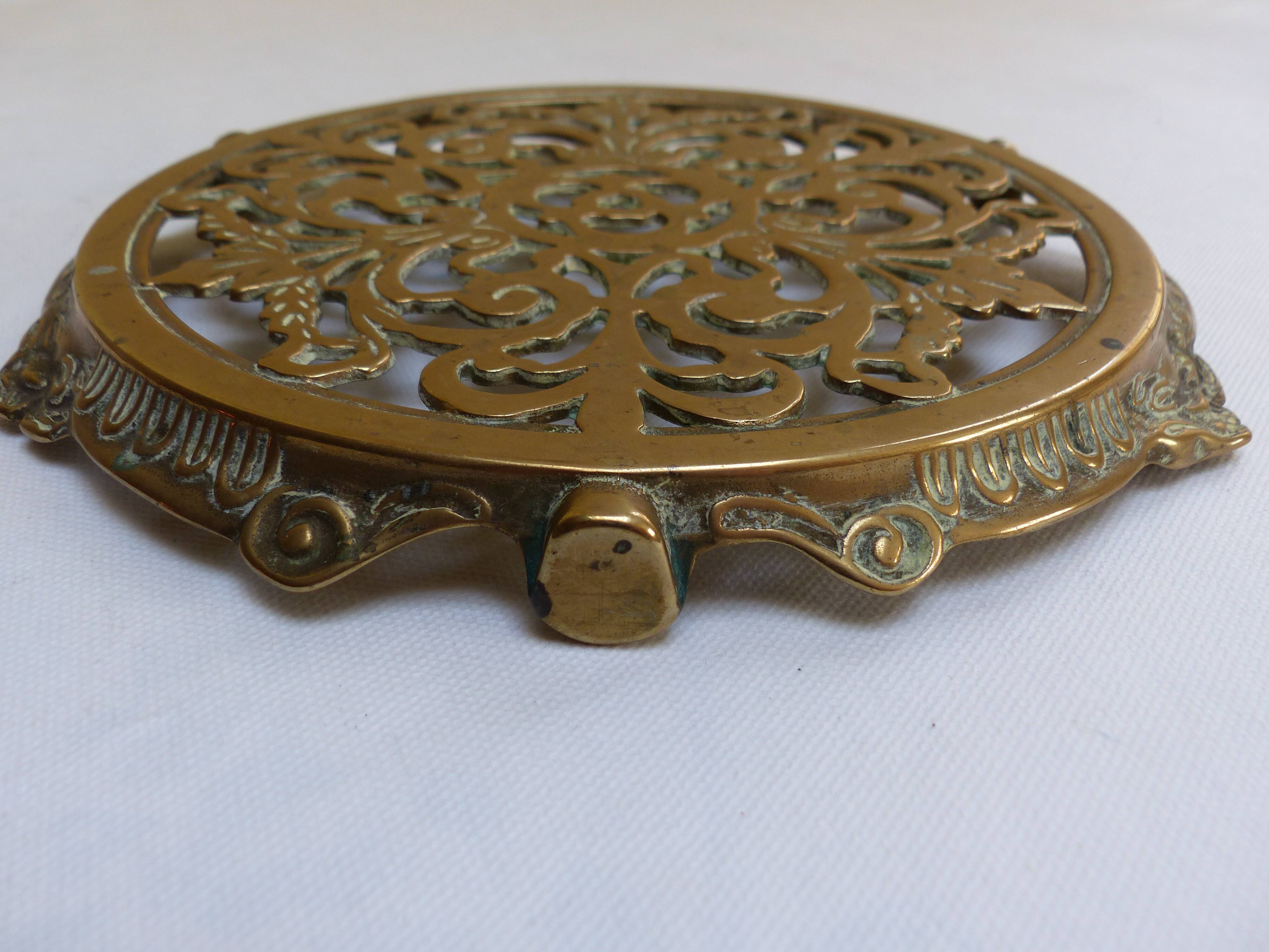 Worked copper trivet