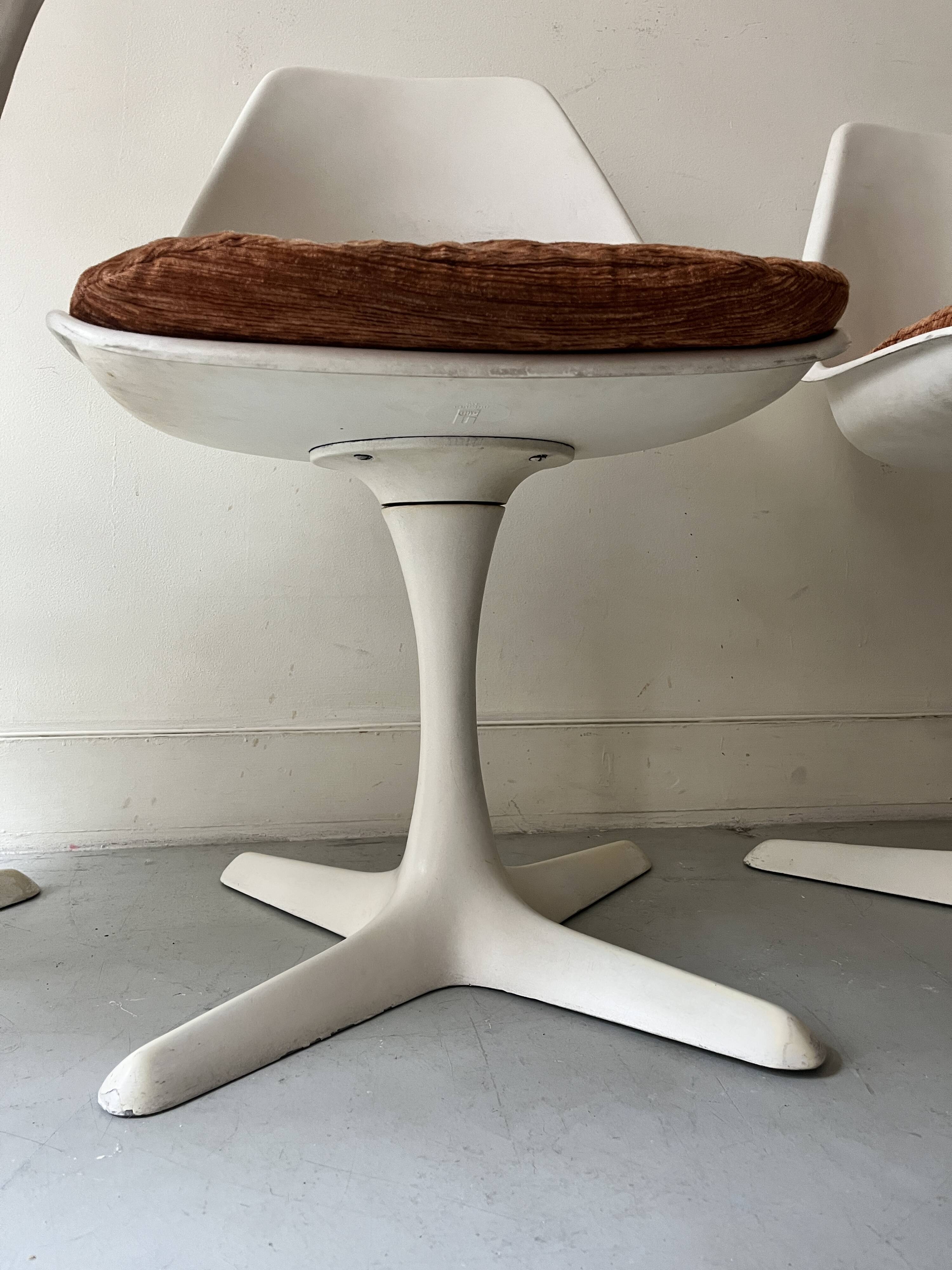 Set de 3 chaises tulipe par Maurice Burke pour Arkana, design 1970