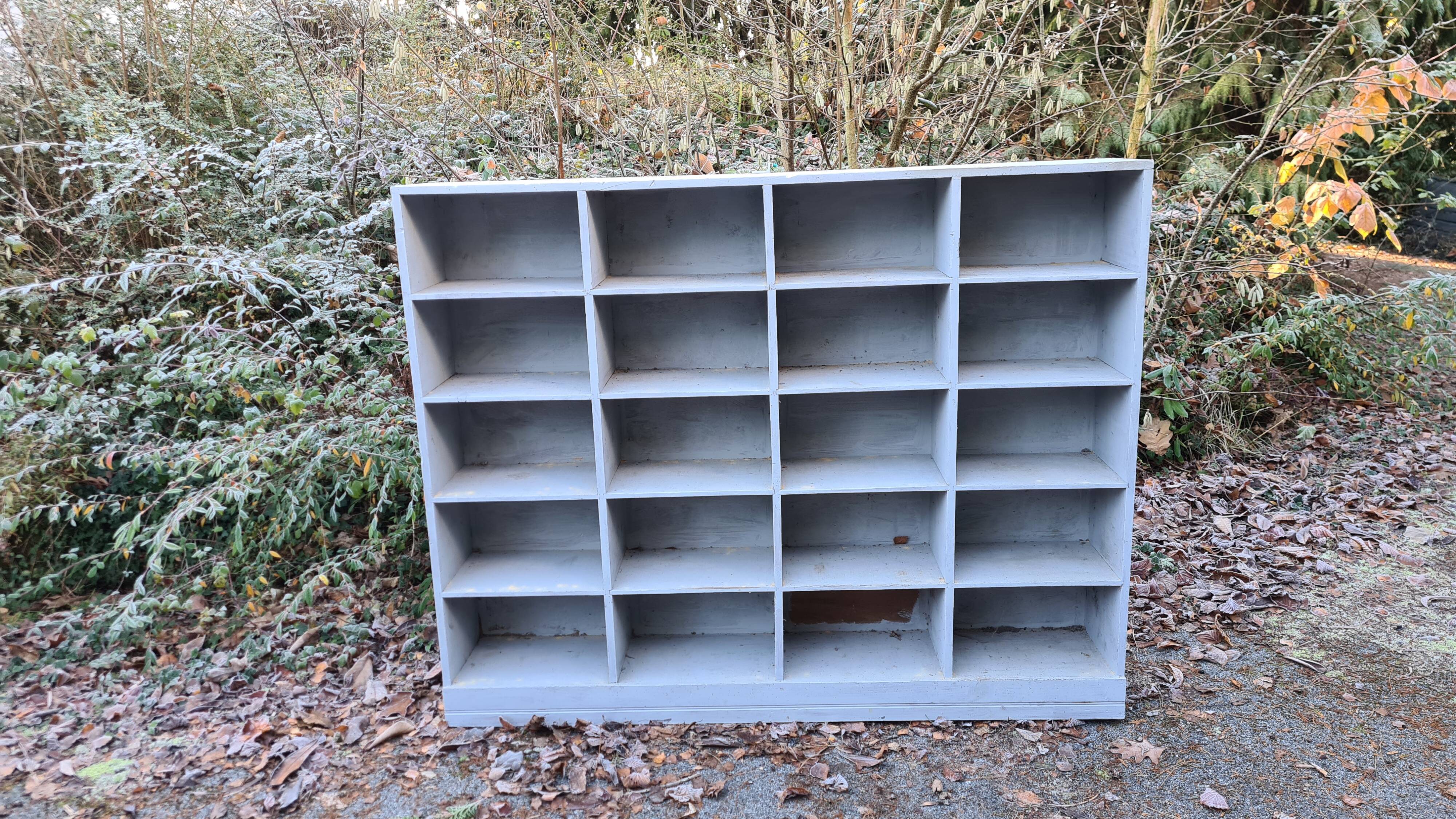 Old blue wooden craft furniture