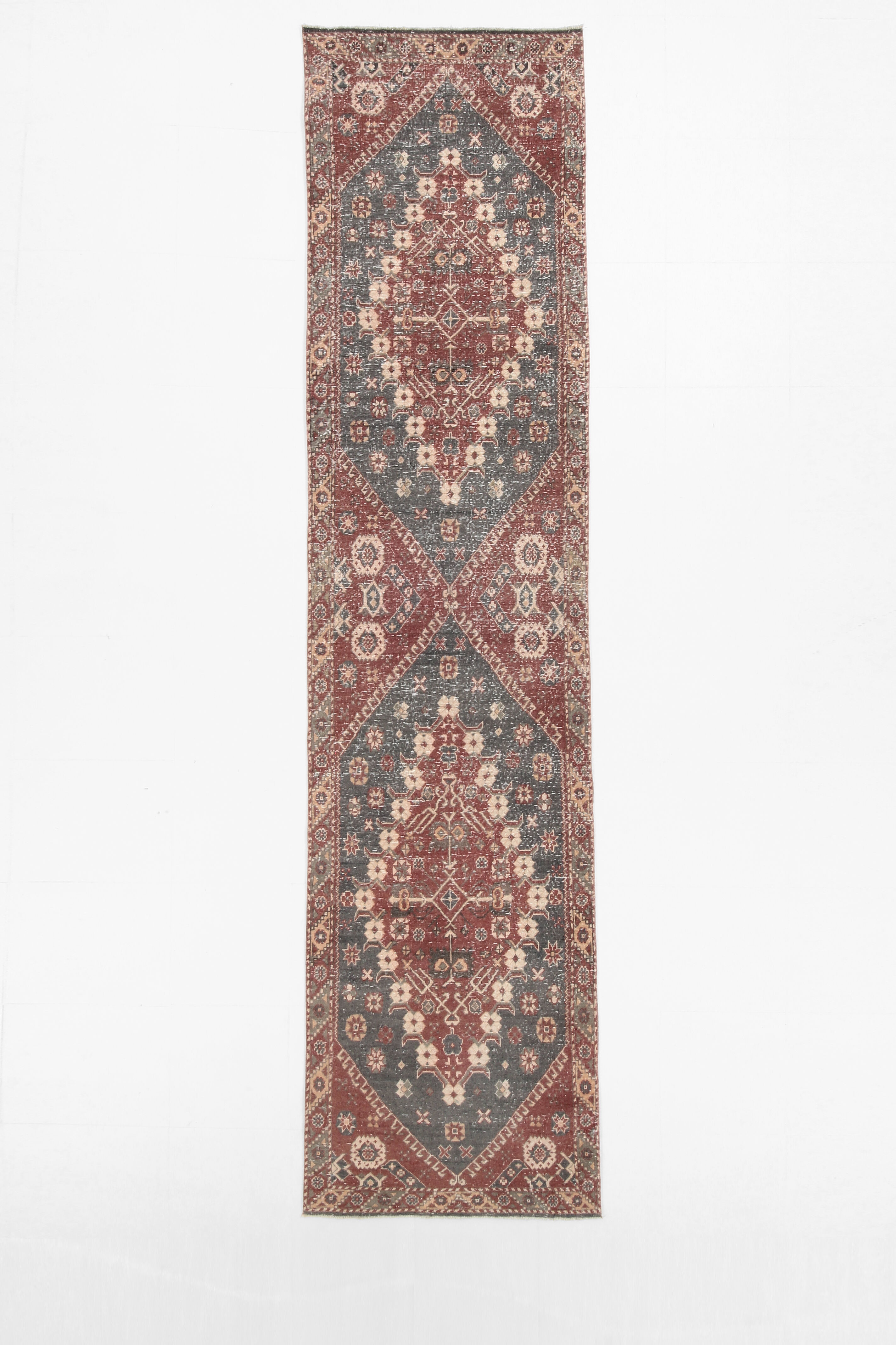 3x13 Persian Antique Runner Rug, 94x387Cm