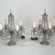Lampes de table en cristal Maria Theresa avec candélabres. Ensemble de deux. Italie, années 1940.