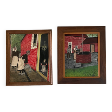 Paire de tableaux